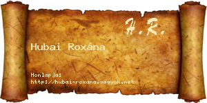 Hubai Roxána névjegykártya