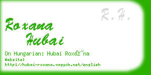 roxana hubai business card